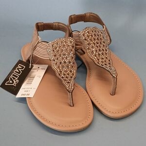 Women's Mia Girl Rhinestone Sandals, Size 7M, T-Strap Design. New With Tags